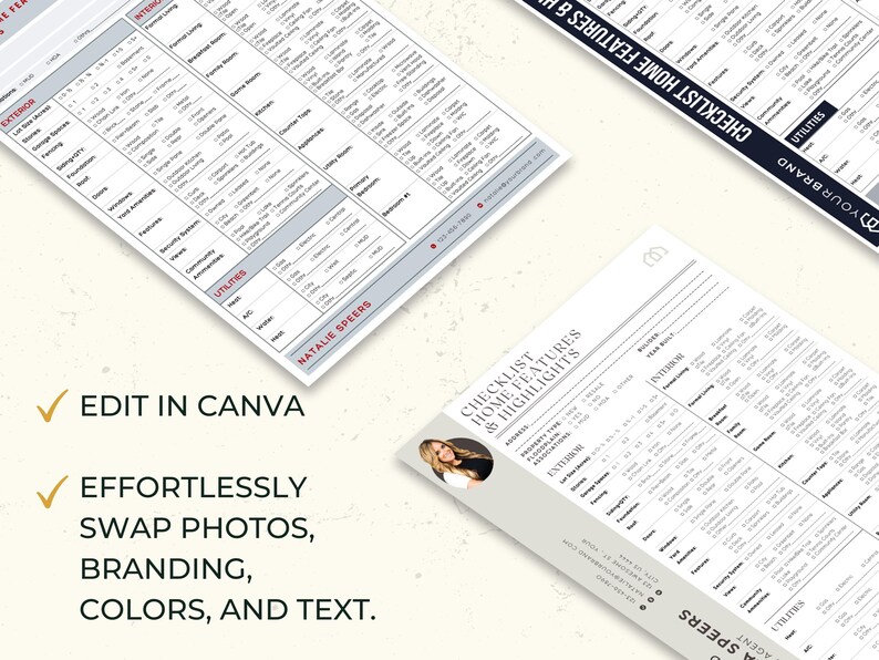 Real Estate Home Features Checklist Handout, Checklist Template ...