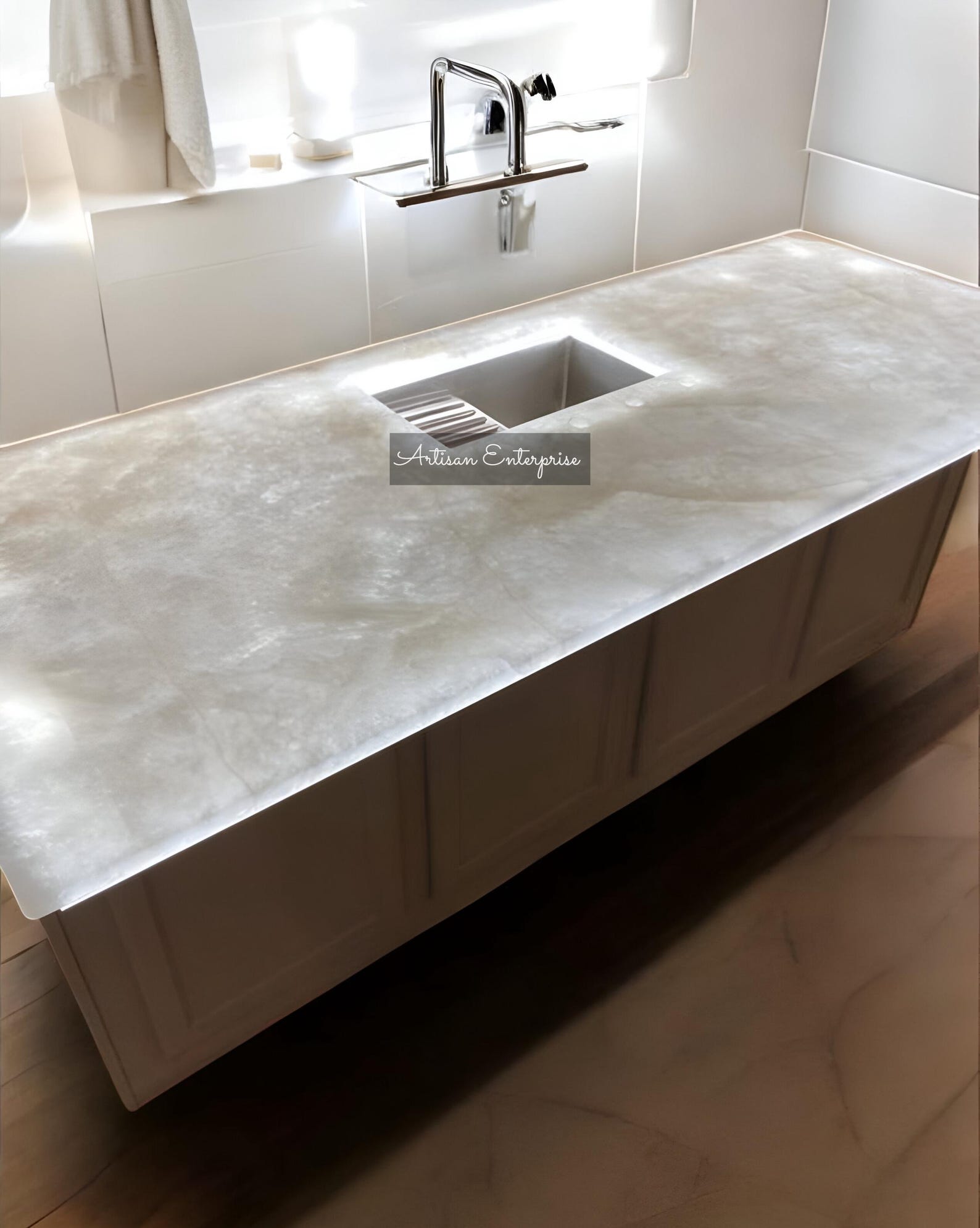 Natural Crystal White Quartz Bathroom Countertop – A Stunning Precious ...