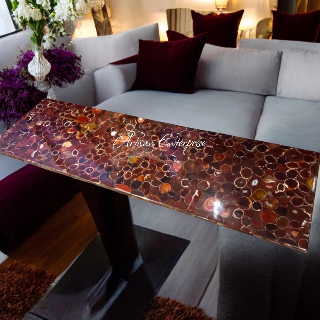 Ruby Table Top Red Onyx Gemstone Table Top: Luxury End-side Table - Etsy