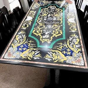 Sophisticated Black Marble Dining Table || Luxury Living Room Cafeteria Restaurant Furniture Modern Console Hotel Bar Desk Decors