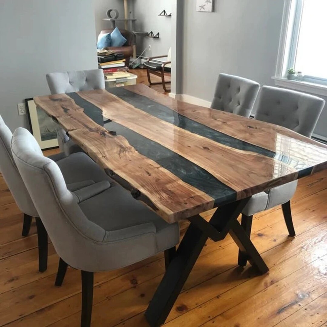 Black Coffee Table Top With Elegant Look Rectangle Shape Etsy