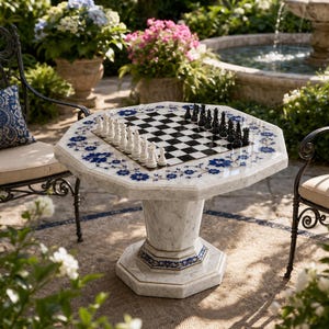 Handmade Marble Chess Table with Pieces -30''Inches