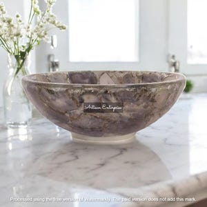 Custom Amethyst Gemstone Wash Basin – Stunning Gemstone Sink for Elegant Bathroom Decor – Artisan-Made Natural Stone Design Interior Decor