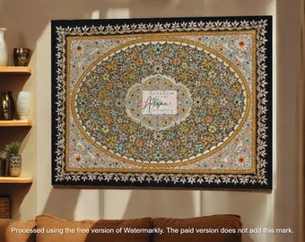 手作りのザルドジ タペストリー | 壁掛け | インドのザルドジ アート