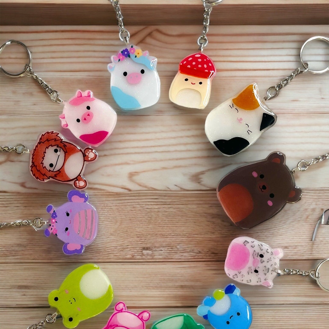 Resin Squishmallow Inspired Keychains Etsy