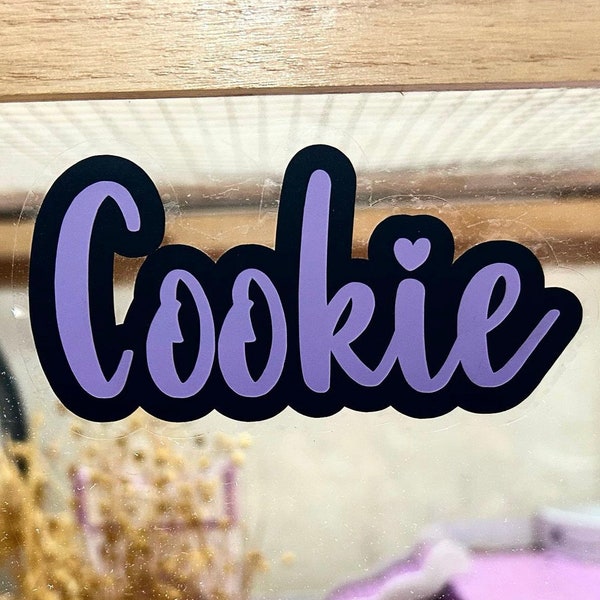 Personalized black outline static cling name sticker for hamster enclosure cage vinyl acrylic glass gerbil mice reptile guinea pig rabbit