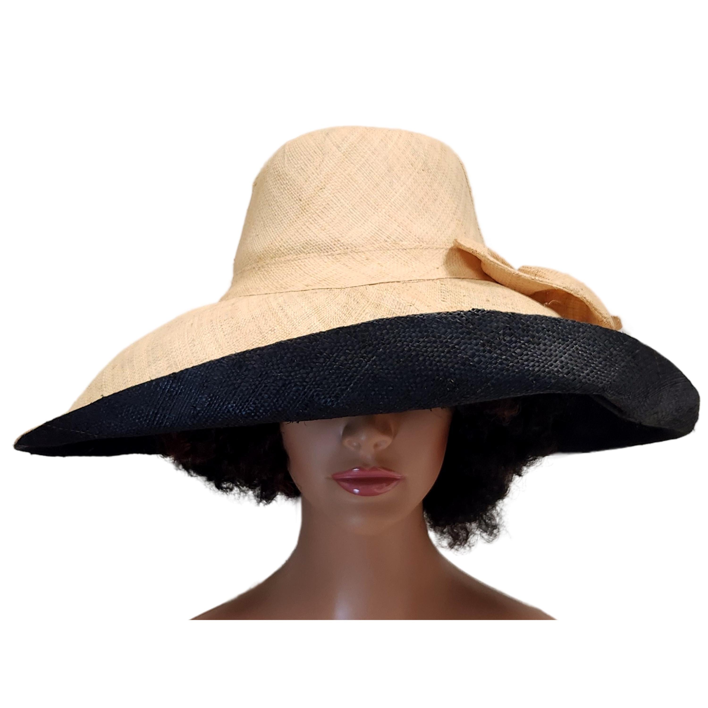 Hand Woven Madagascar Big Brim Raffia Sun Hat (59 Cm 