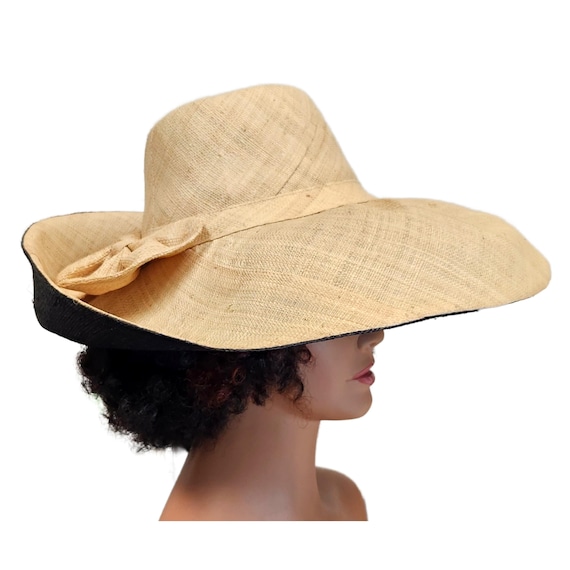 Hand Woven Madagascar Big Brim Raffia Sun Hat (59 Cm  display picture 1