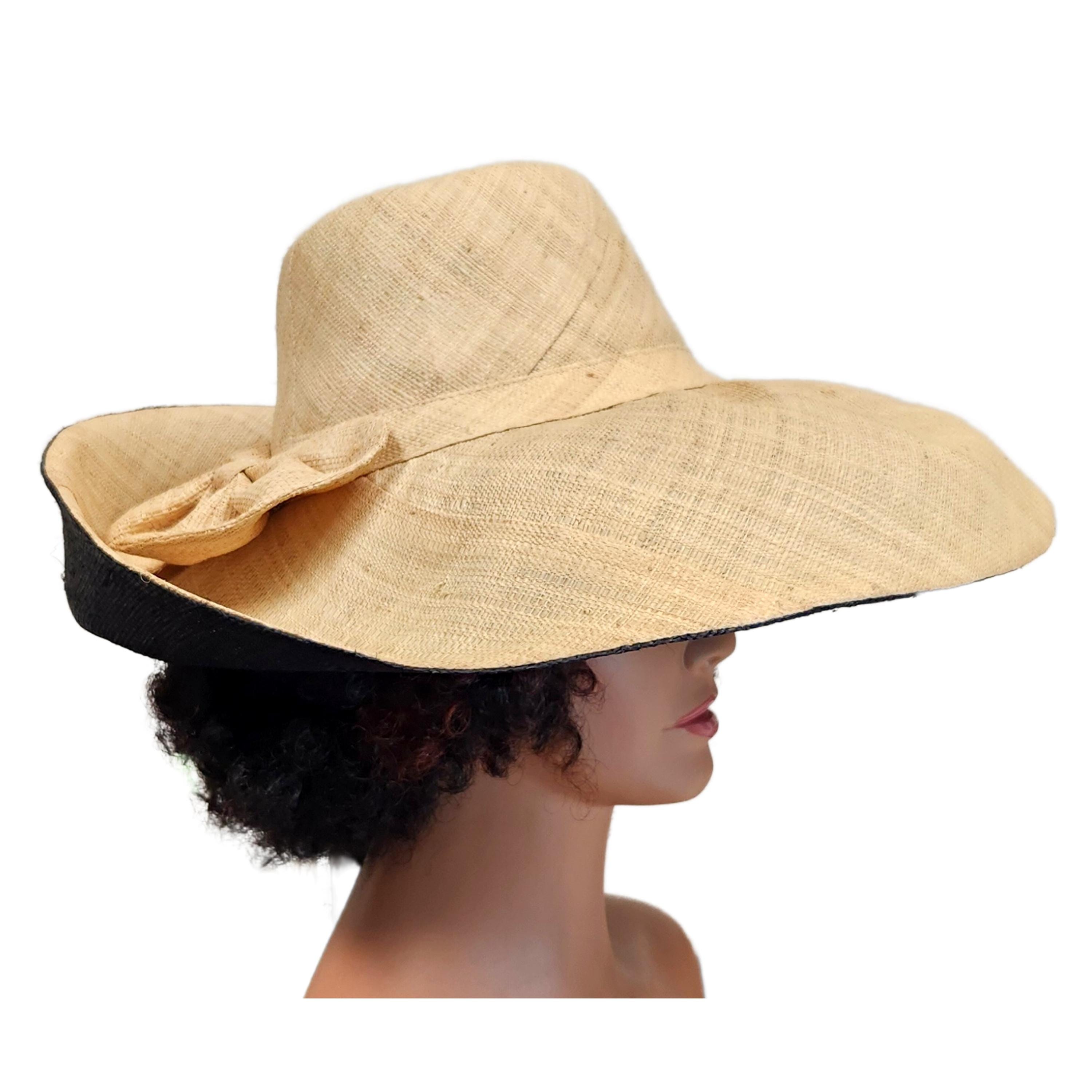 Hand Woven Madagascar Big Brim Raffia Sun Hat (59 Cm  display picture 1