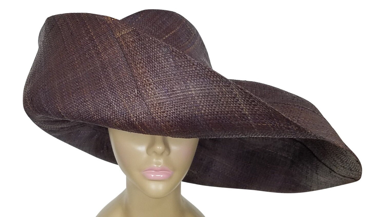 Hand Woven Wide Brim Madagascar Raffia Sun Hat (packable  display picture 2