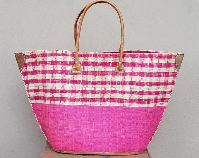 Goldie - Oversized Natural Raffia Tote with Tassle main image 1