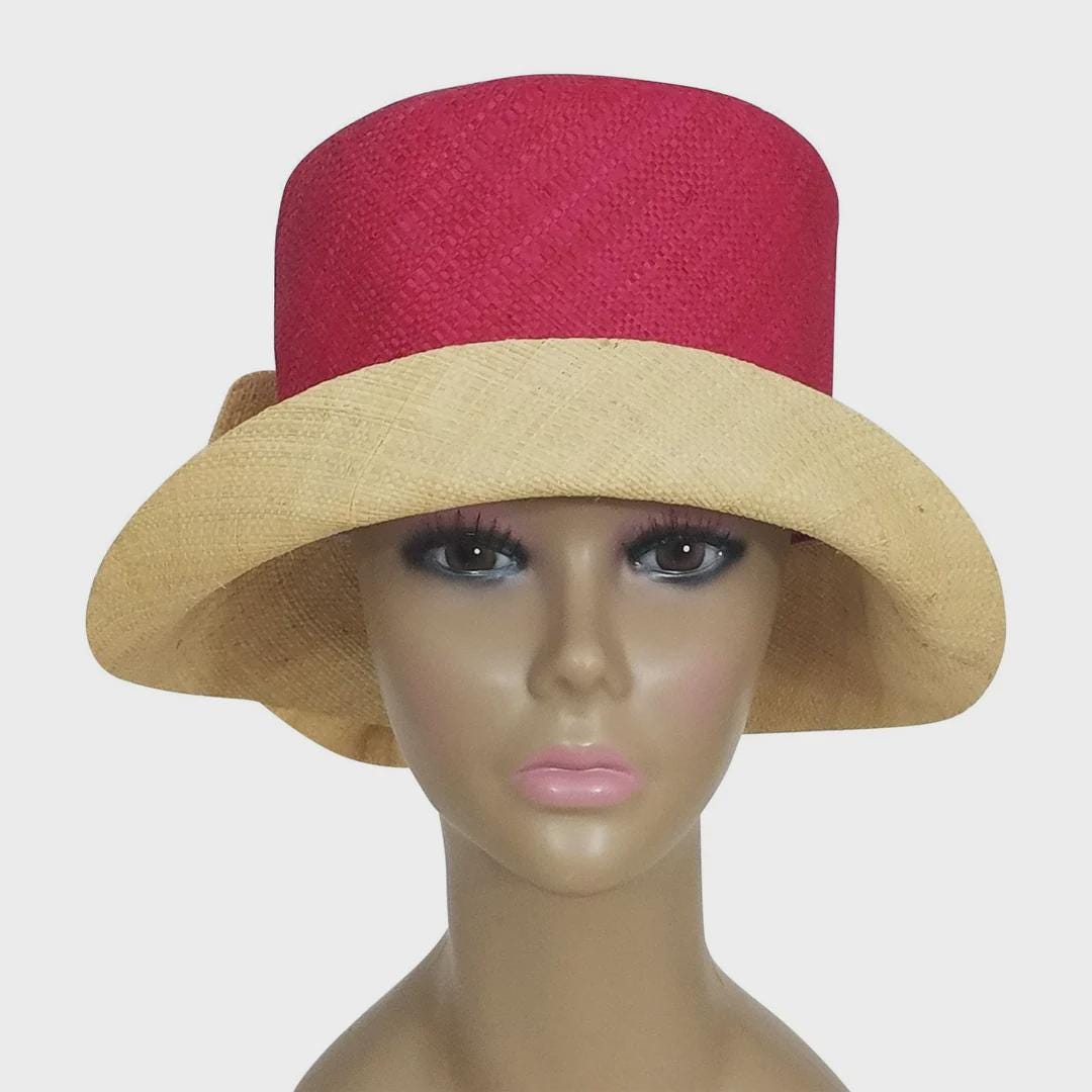Handwoven Madagascar Raffia Cloche Hat: Bell Shaped Bucket 