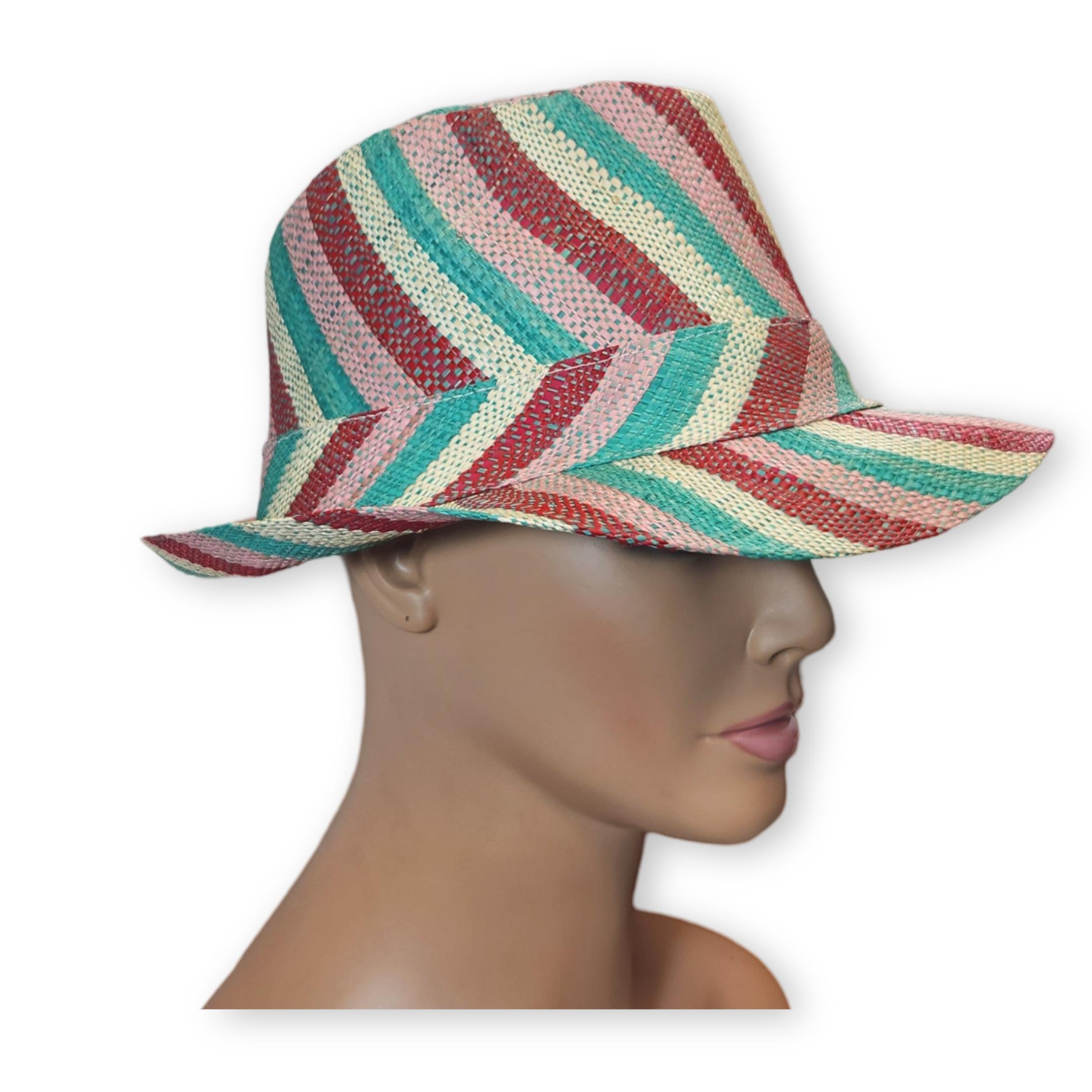 Handwoven Madagascar Raffia Unisex Fedora Hat: African Hat 
