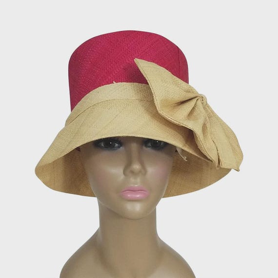 Handwoven Madagascar Raffia Cloche Hat: Bell Shaped Bucket  display picture 3