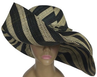 ONIGO 100% Rafia Cloche / Bucket Hat  Hand Made in Madagascar  Beautiful  NWOT Handwoven Madagascar Raffia Cloche Hat: Bell Shaped Bucket  main image 3