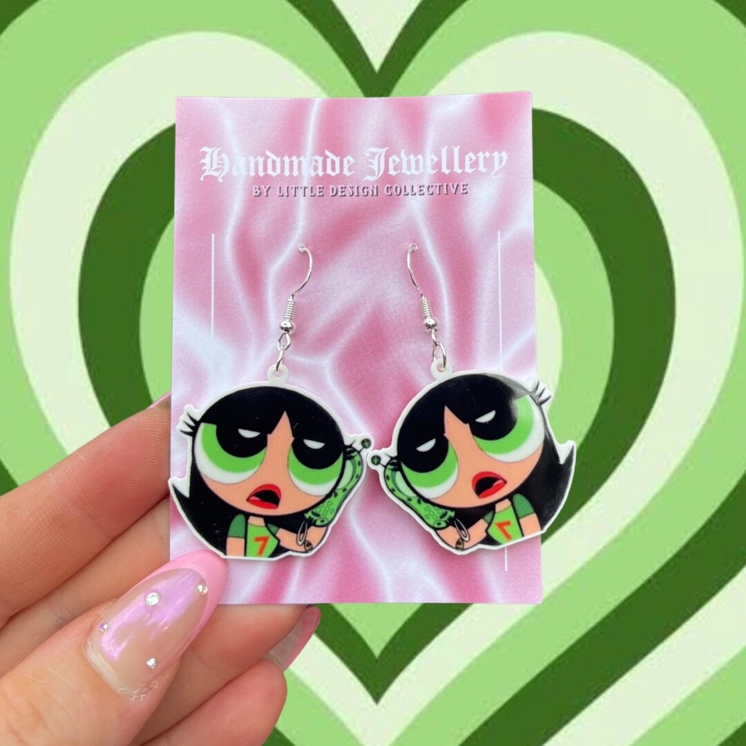 Powerpuff Girls Earrings Cute Handmade Acrylic Earrings Etsy