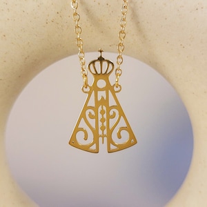 Our Lady Of Aparecida Necklace • Virgin Mary Necklace • Nossa Senhora Aparecida • Catholic Protection Charm • Dainty Minimalist Jewelry