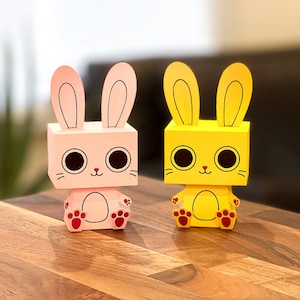 Cube Bunny / Easy Beginner DIY 3D Papercraft Digital SVG Plantilla