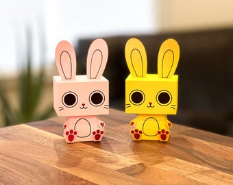 Cube Bunny | Easy Beginner DIY 3D Papercraft Digital SVG Template