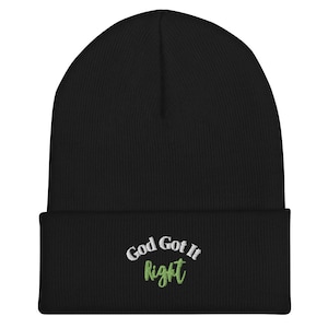 God Got It Right Cuffed Beanie, Christian Beanie, Church Ht, Christian Apparel, Winter Cap, Inspirational Beanie, Faith Hat, Beanie Hat