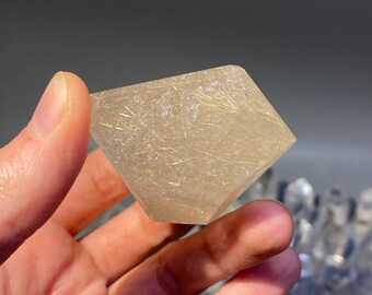 Stunning Light Gold Rutilated Quartz Freeform, Rare and Beautiful!