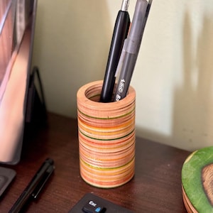 Recycled Skateboard Pencil Holder