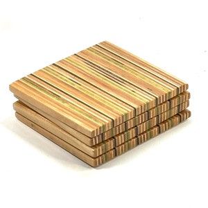 Recycled Skateboard Coasters