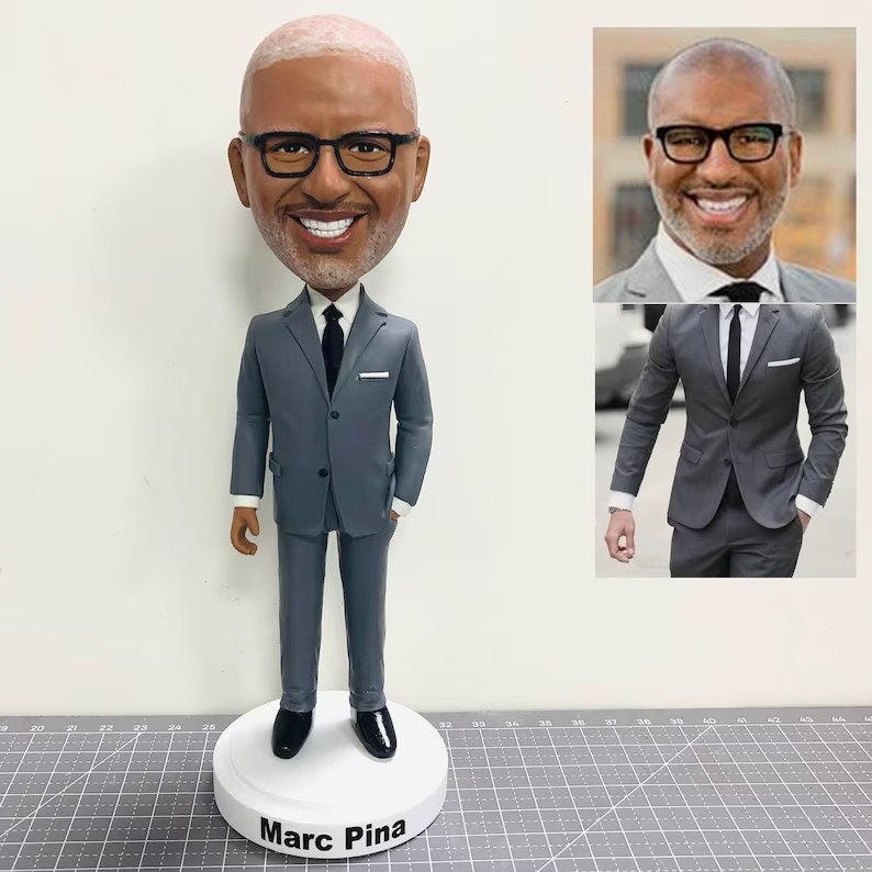 Men In Blue Suit Bobblehead - Custom Business Figurine Gift main image 0