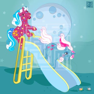 MY LITTLE PONY digital - junicorn2023 fifi n stardazzle 44x44cm