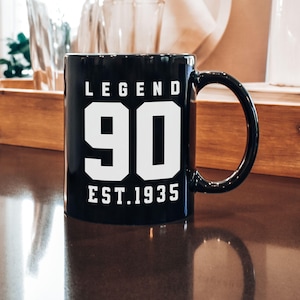 90th Birthday Coffee Mug, Custom 90th Birthday Gift for men, EST. 1935 Coffee Cup, Gift for grandpa, Gift from daughter to dad, gift for mom