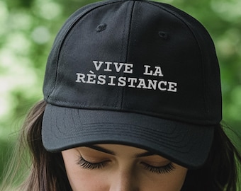 Vive La Resistance Embroidered Hat, Subtle Anti Trump Dad Cap, Anti Maga Mens Cap, Adjustable hat,FDT Black hat, Progressive Liberal Resist