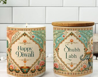 Personalized Diwali Candle, Custom Diwali Gift for Family, Happy Diwali Candle, Indian Hostess Gift, Festival of Lights Gift, Diwali Decor