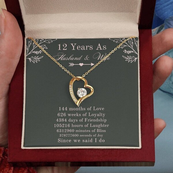 12Th Anniversary Gift For Wife, 12 Year Wedding Anniversary Gift For Her, Silk Anniversary Gift, Anniversary Necklace, 12 years together
