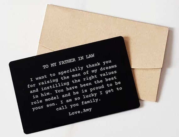 Future Father in Law Gift on Wedding Day Wallet Insert Card