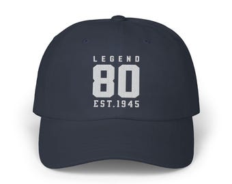 80. Geburtstag Bestickter Hut, Est. 1945 Baseball Kappe, Eightieth Birthday Cap, Geschenk für Opa, Geschenk von Tochter zu Vater, Mutter Geburtstag