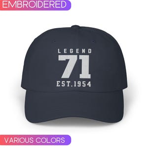 71st Birthday Embroidered Hat, Est.1954 Baseball Cap, seventy first Birthday Cap, Gift for grandpa, Gift from daughter to dad, gift for mom