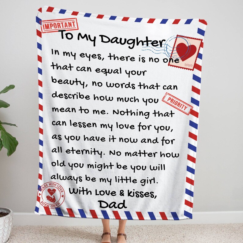 To My Daughter Blanket From Dad Gift for Birthday Blanket for Girl