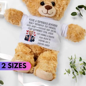 Trump Teddy bear for boyfriend, Funny Gifts For boyfriend, Boyfriend Plushie, Boyfriend Birthday Gift, Funny valentine gift, Gag Gift for