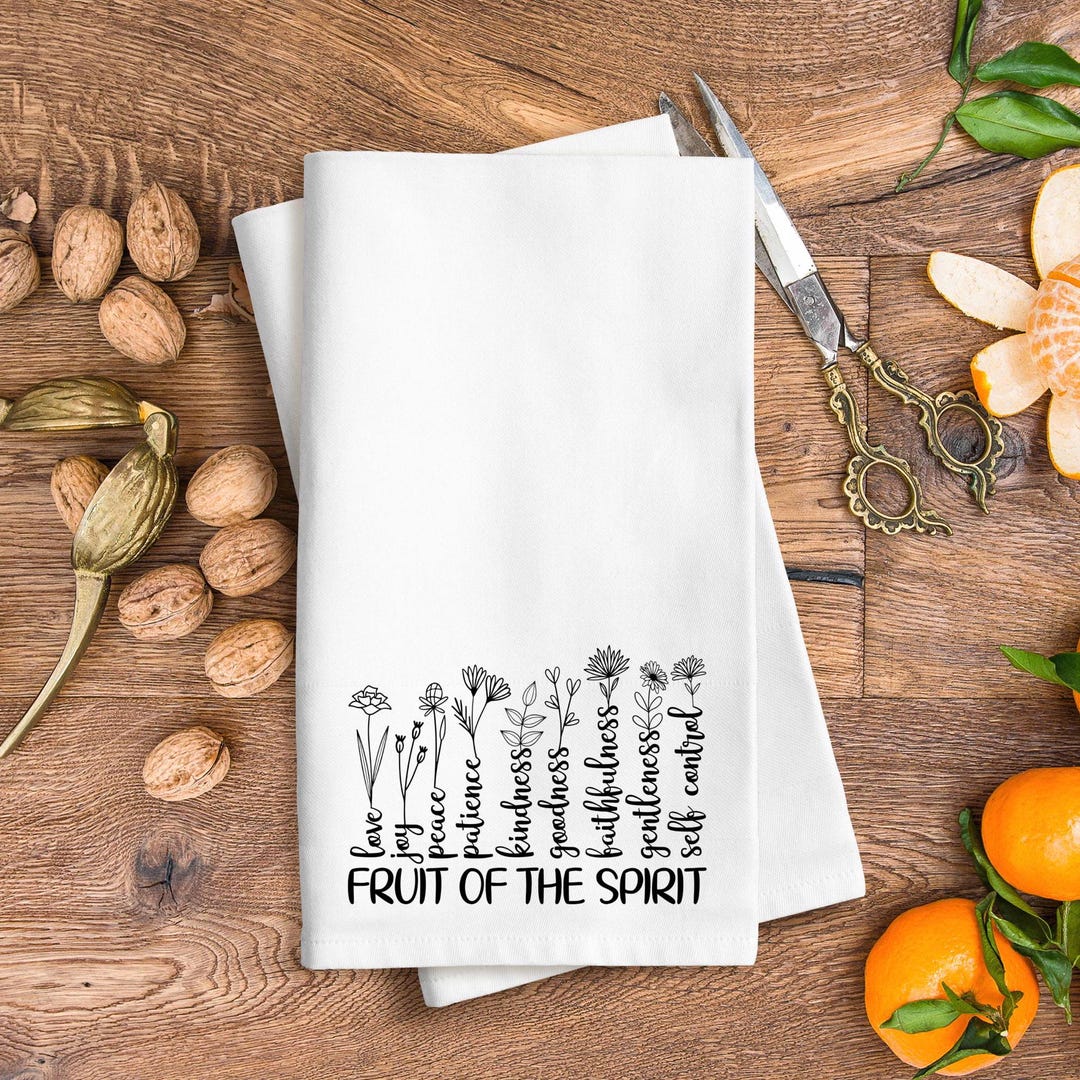 Fruit of the Spirit Cotton Kitchen Towel Fruit of Holy Spirit Tea Towel ...