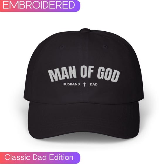 Cappello da papà cristiano, cappello da uomo con ricamo della fede