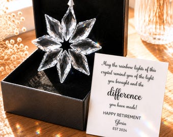 Personalized Retirement Suncatcher,Star Suncatcher gift,Never Underestimate the Difference You Made Car Ornament, Employee Appreciation gift