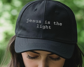 Cappello ricamato "Gesù è la luce", berretto da baseball con scritta "Fede", cappello con citazioni bibliche, cappello con versetti biblici, cappello cristiano religioso alla moda