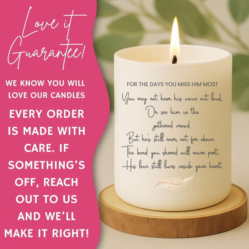 Dad Memorial Candle Loss of Dad Sympathy Gift for Daughter Son Grief Gift for Child Missing Father Bereavement Comfort Miss you dad candle image 10