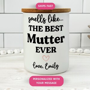 Personalized Mutter Candle, Smells Like The Best Mutter Ever Custom Soy Candle, German Mother Gift, Mothers Day Present
