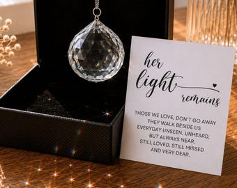 Personnalisé Désolé pour votre perte Attrape-soleil en cristal du souvenir Cadeau de sympathie Perte de la mère Perte de la grand-mère dans la mémoire affectueuse condoléances
