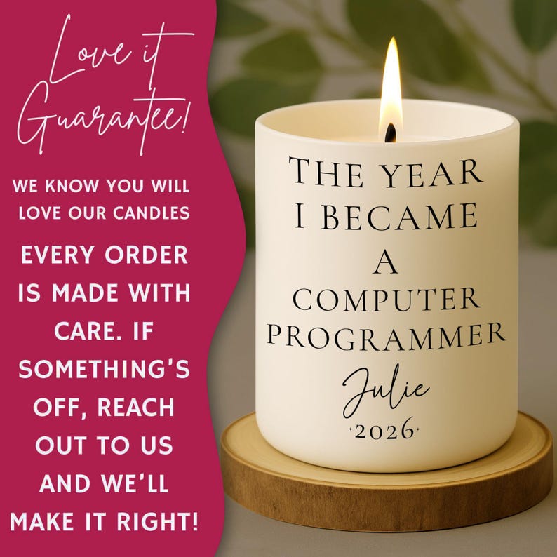 Graduation candle gift, computer programmer candle, 2026 graduation gift, unique graduation present, memorable keepsake candle