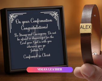 Confirmation Gift for Son Leather Bracelet Religious Gift Engraved confirmation Gift teenaged girl Teenager Gift for godson From Godmother