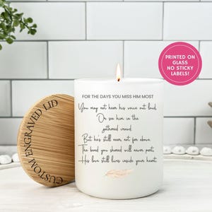 Dad Memorial Candle Loss of Dad Sympathy Gift for Daughter Son Grief Gift for Child Missing Father Bereavement Comfort Miss you dad candle image 3