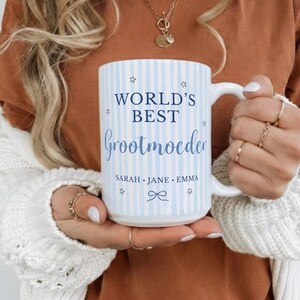 World’s Best Grootmoeder Personalized Coffee Mug, New Grootmoeder Gift, First Mother’s Day Dutch Grandma Cup Custom mug for Grootmoeder