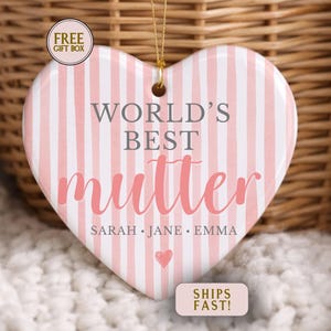 Personalized World’s Best Mutter Ornament, Custom German Mom Christmas Ornament, Mother’s Day Birthday Keepsake office decor nursery decor